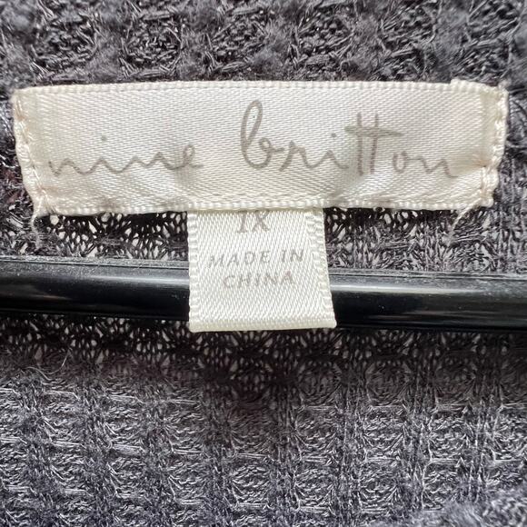 Nine Britton Gray Waffle Weave Top Size 1X - Picture 3 of 5